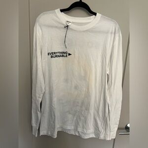 NWOT Society White Long Sleeve Tee with Print